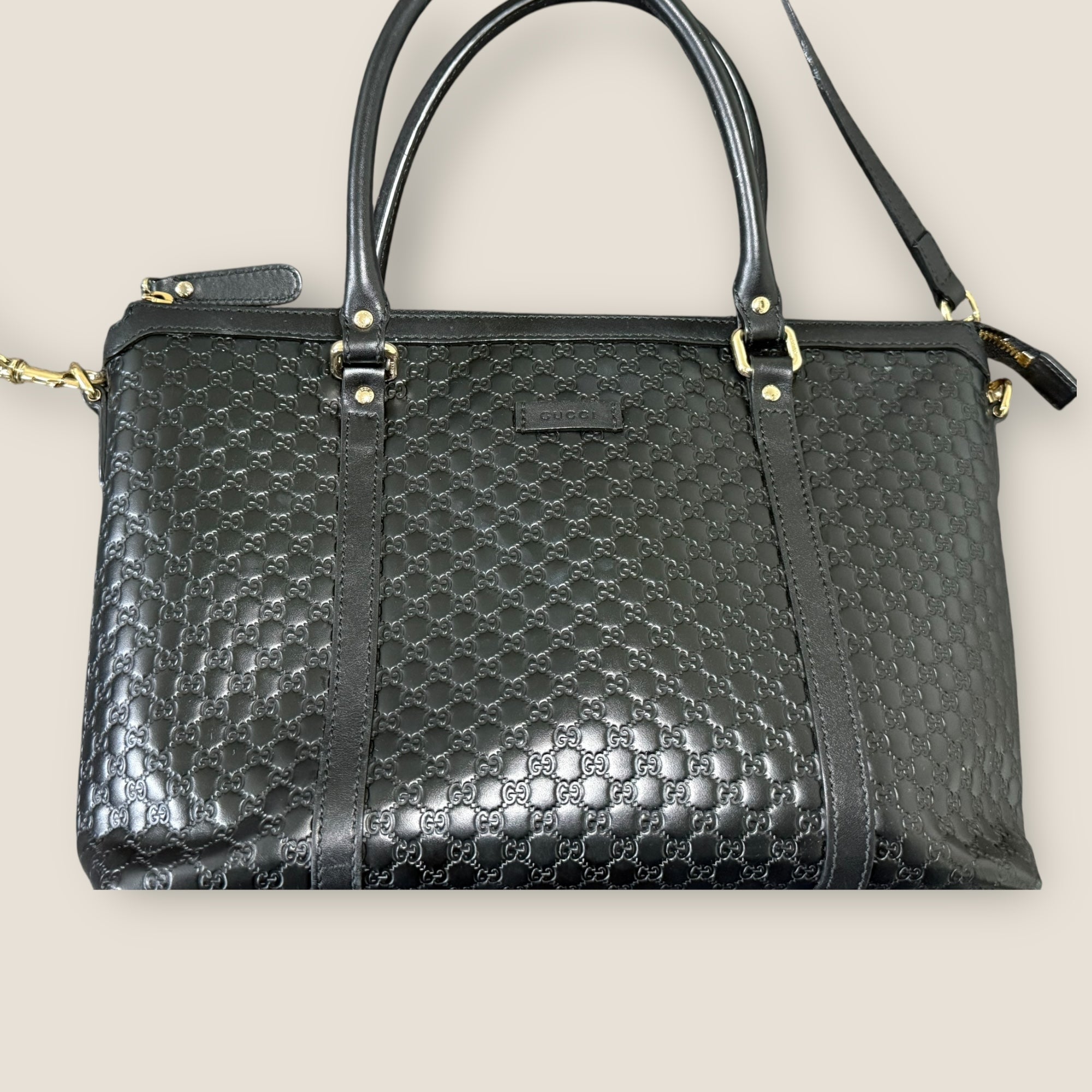 š¤ Gucci Guccissima Patent Leather Tote in Noir Gloss