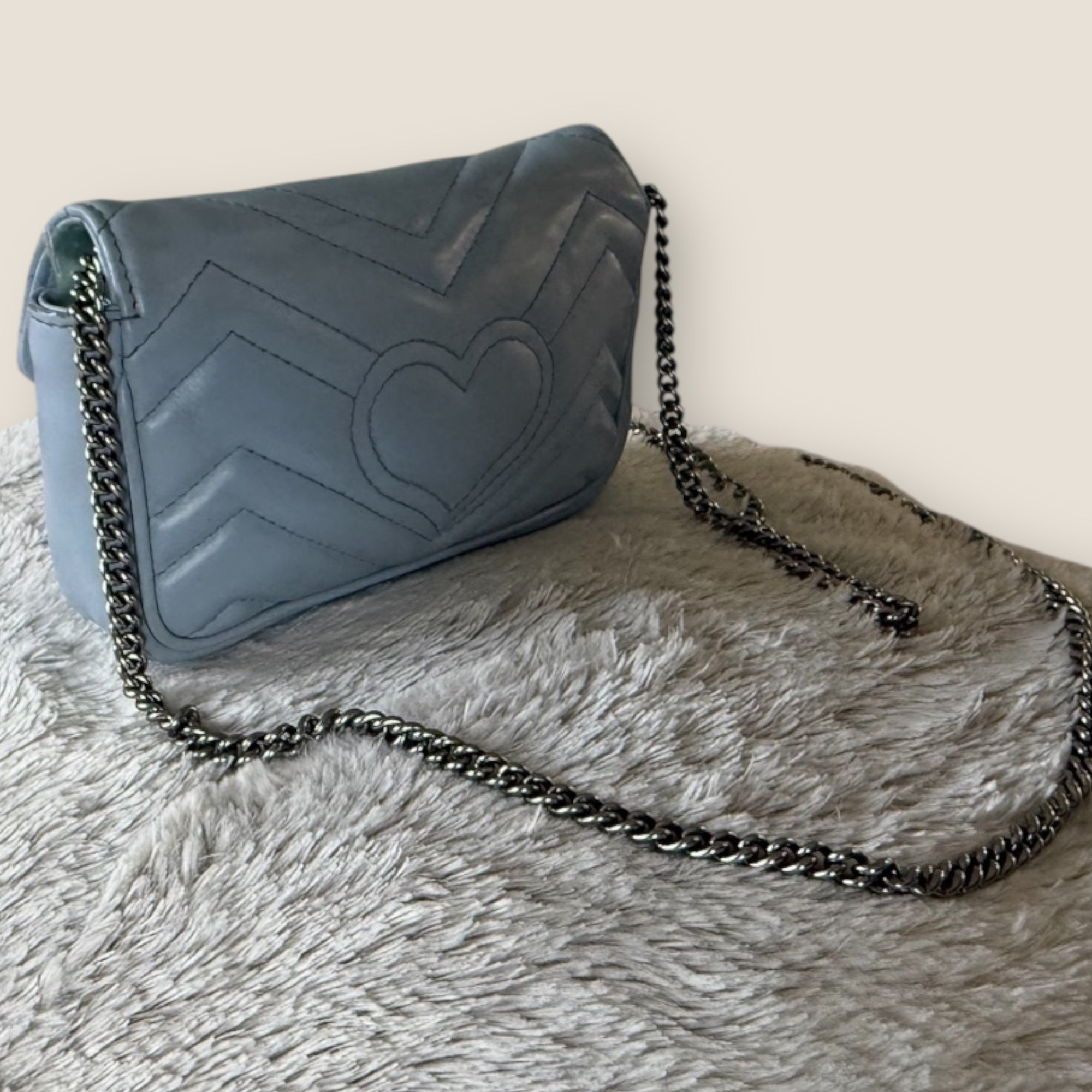🧊Gucci Marmont Mini Crossbody – Powder Blue
