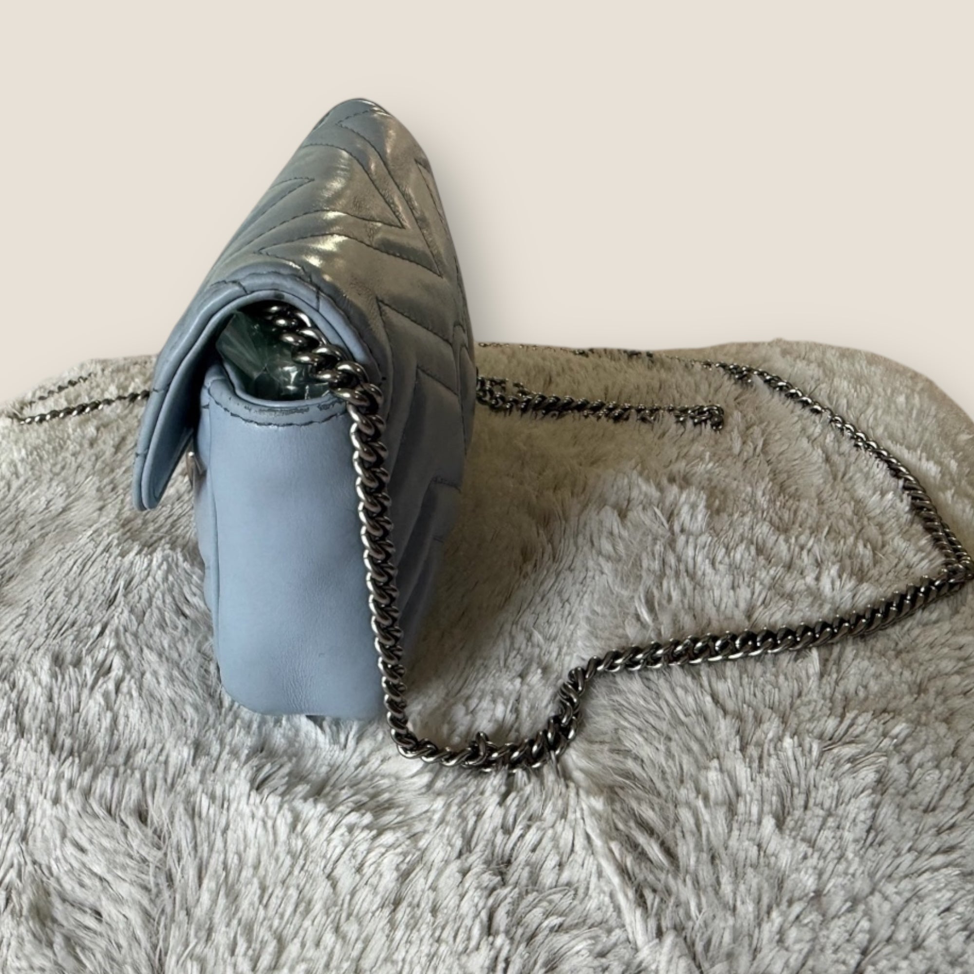 🧊Gucci Marmont Mini Crossbody – Powder Blue
