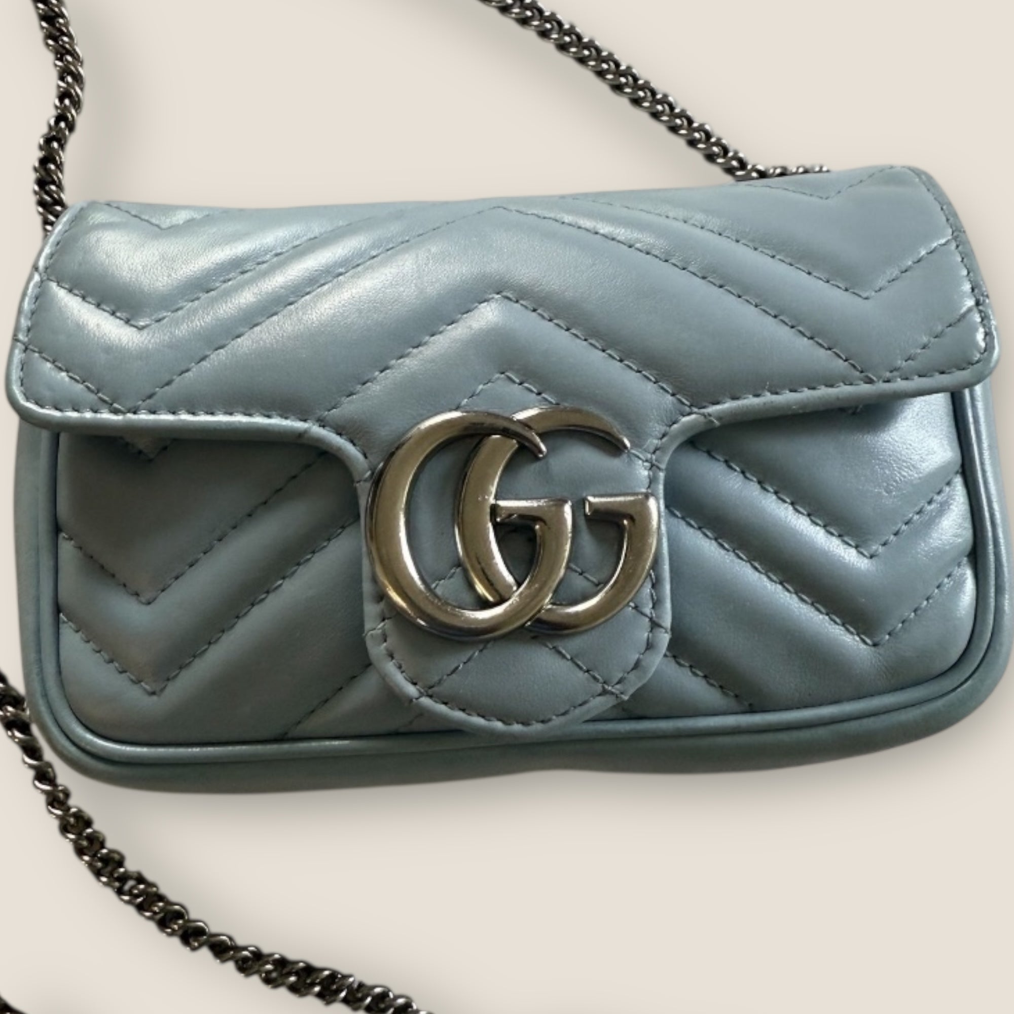 🧊Gucci Marmont Mini Crossbody – Powder Blue