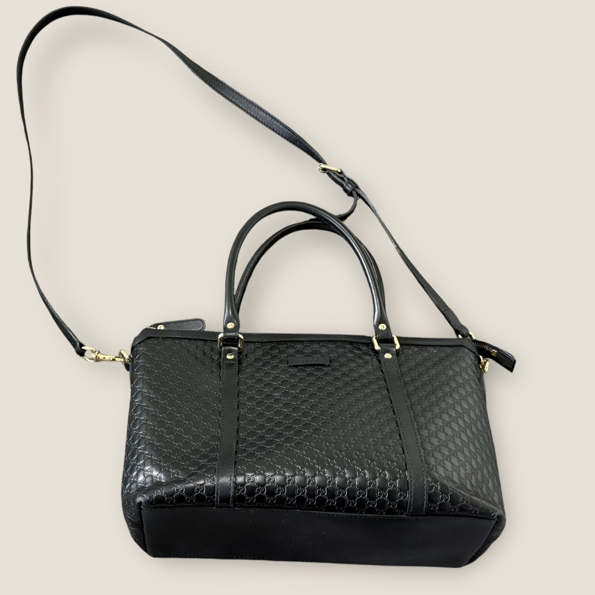 🖤 Gucci Guccissima Patent Leather Tote in Noir Gloss