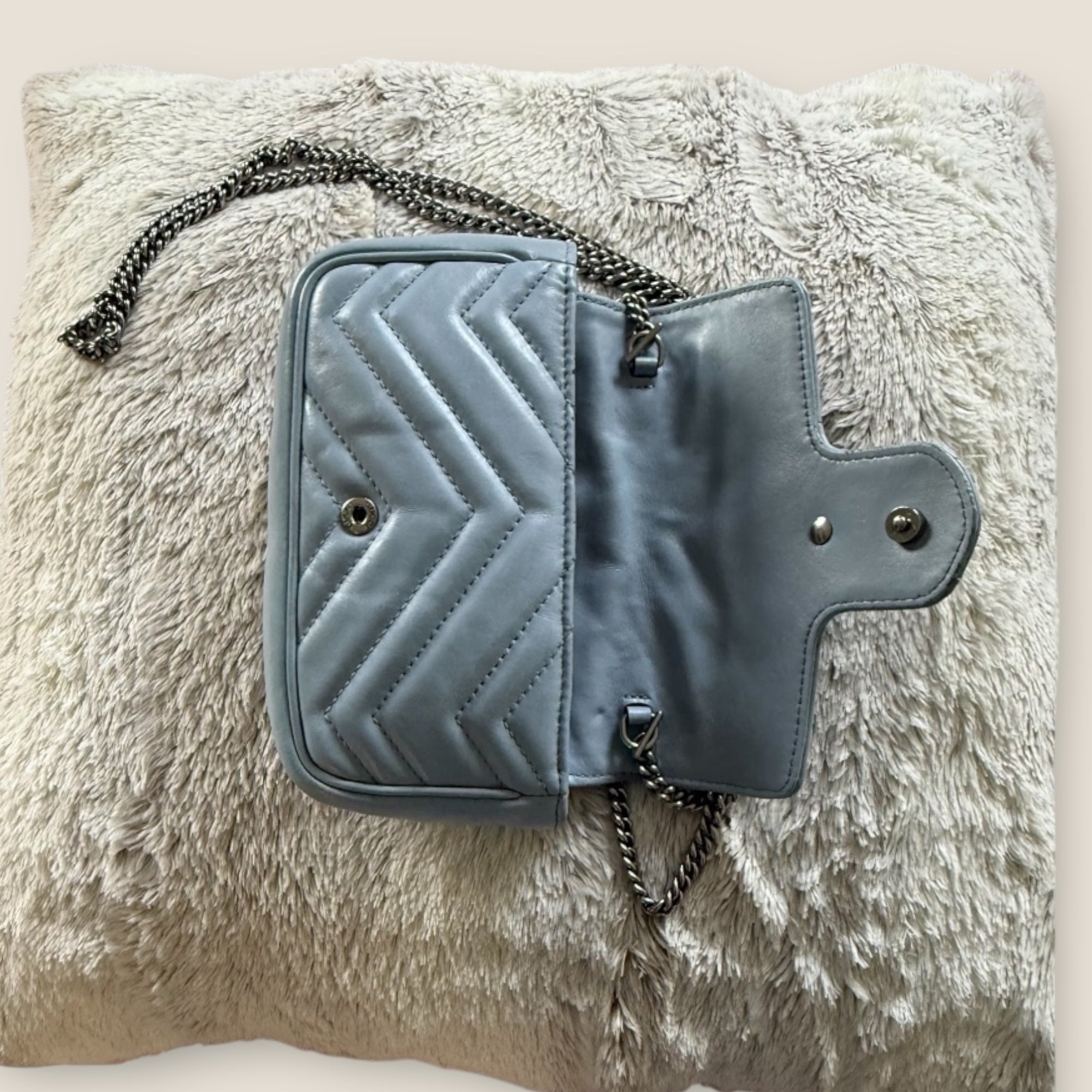 🧊Gucci Marmont Mini Crossbody – Powder Blue